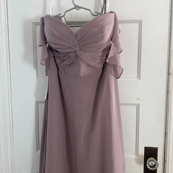 dusk bridesmaid dresses BABARONI Halter Chiffon Maxi Dress of Bridesmaid Dusk, Dusk / US0